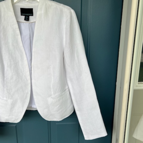 CYNTHIA ROWLEY WHITE LINEN JACKET SIZE MEDIUM - Picture 6 of 14